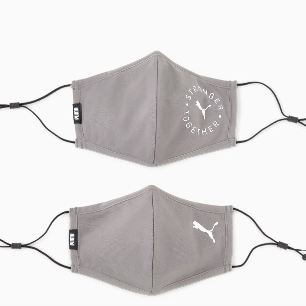 NWT PUMA Face Mask 3.0 (Set of 2) Steel Gray-Cat stronger together